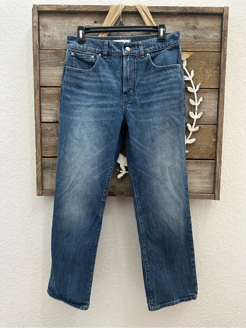 Madewell The longline straight Jean Blue stretchy Denim size 28P